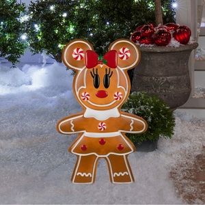 NEW 24 inch LED Lighted Gingerbread Minnie Mouse Outdoor Christmas Décor Disney